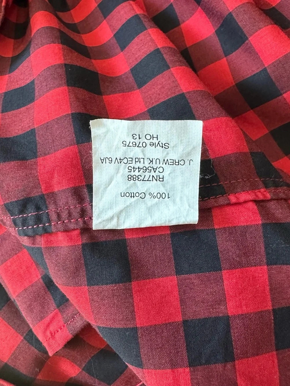 Thomas Mason Archive J Crew Red Buffalo Check 100% Cotton Buttoned Slim Shirt